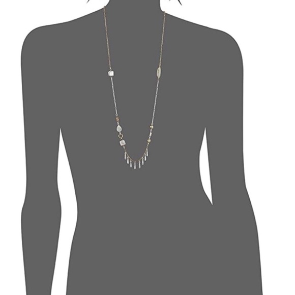 Lucky Brand Long Pearl And Amazonite Necklace - Picture 4 of 7
